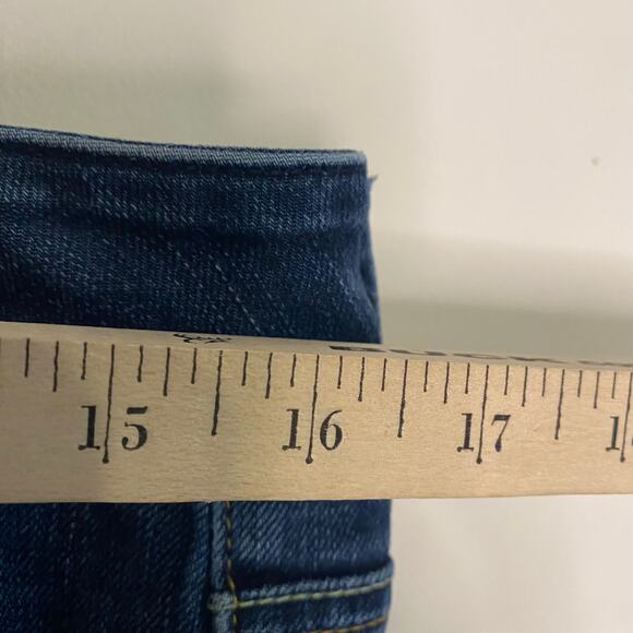 Womens American Eagle Low Rise Original Boot Dark Blue Jeans Size 8 Stretch - Picture 5 of 14